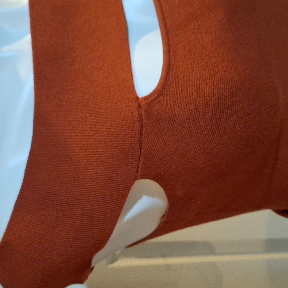 Express Dark Red Off the Shoulder Stretchy Crop Top Small - Picture 6 of 7